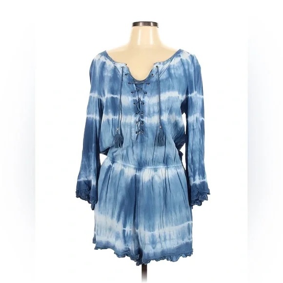 American Eagle tie dye lace up romper jumpsuit - Picture 1 of 4